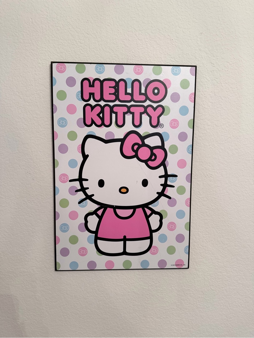 Hello Kitty Pink & Pastel Polka Dot Wall Print